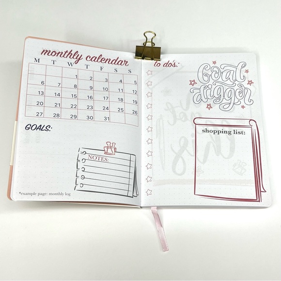 Bullet Journal Hardcover Dotted Notebook Customizable Bujo Animal Print Pink - Picture 15 of 17